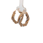 Vintage Two Tone Twist Hoop Earrings