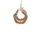 Vintage Two Tone Twist Hoop Earrings