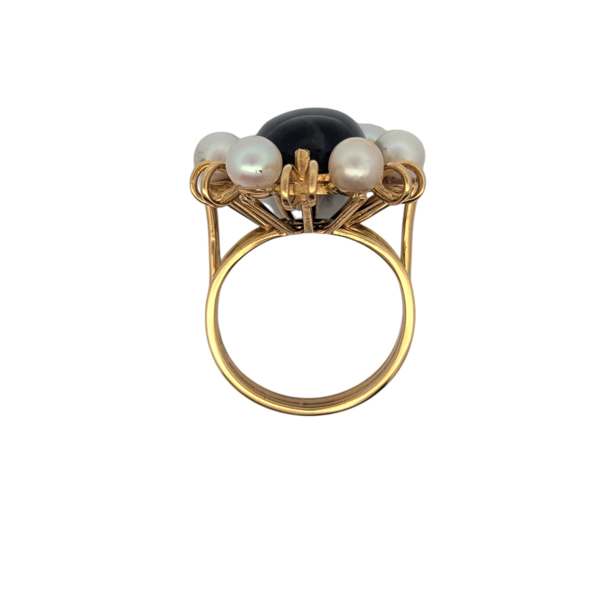 Vintage Labradorite and Pearl Ring