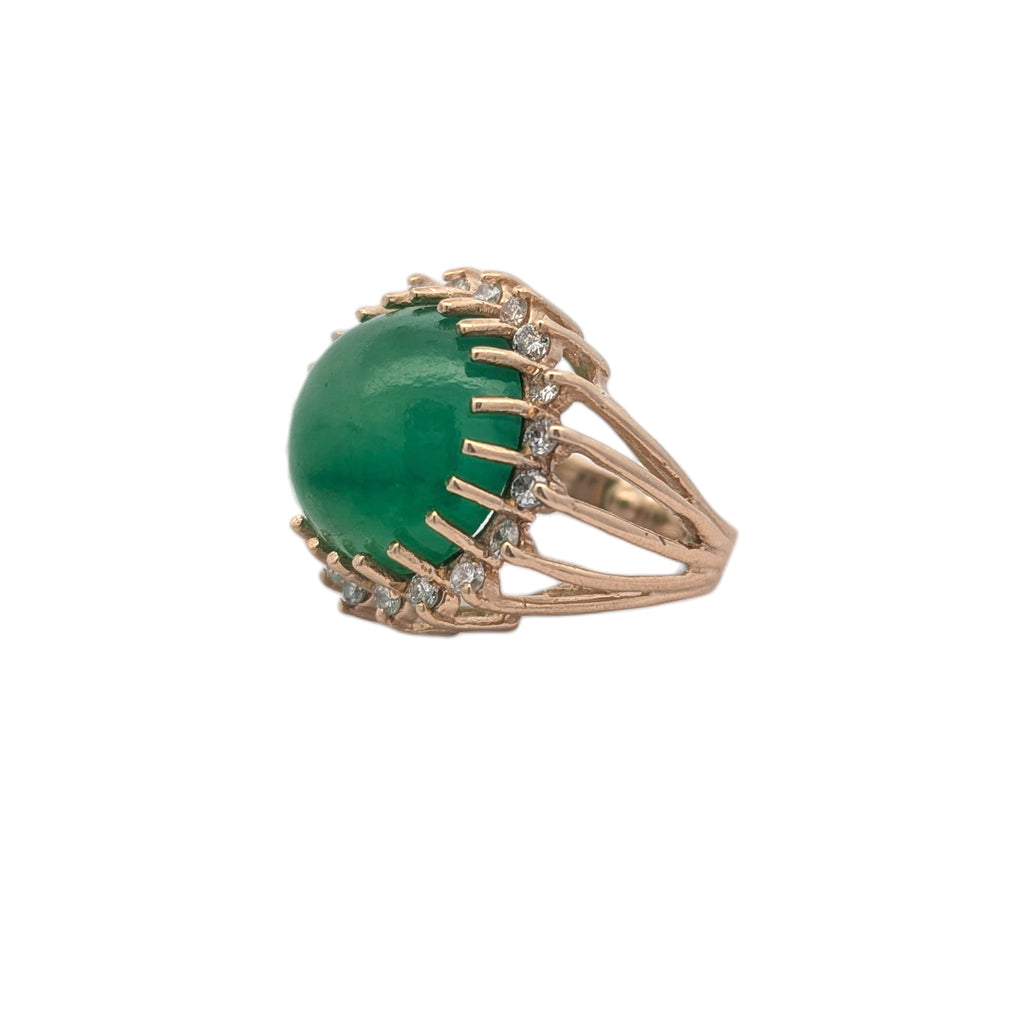Vintage Jade and Diamond Cocktail Ring