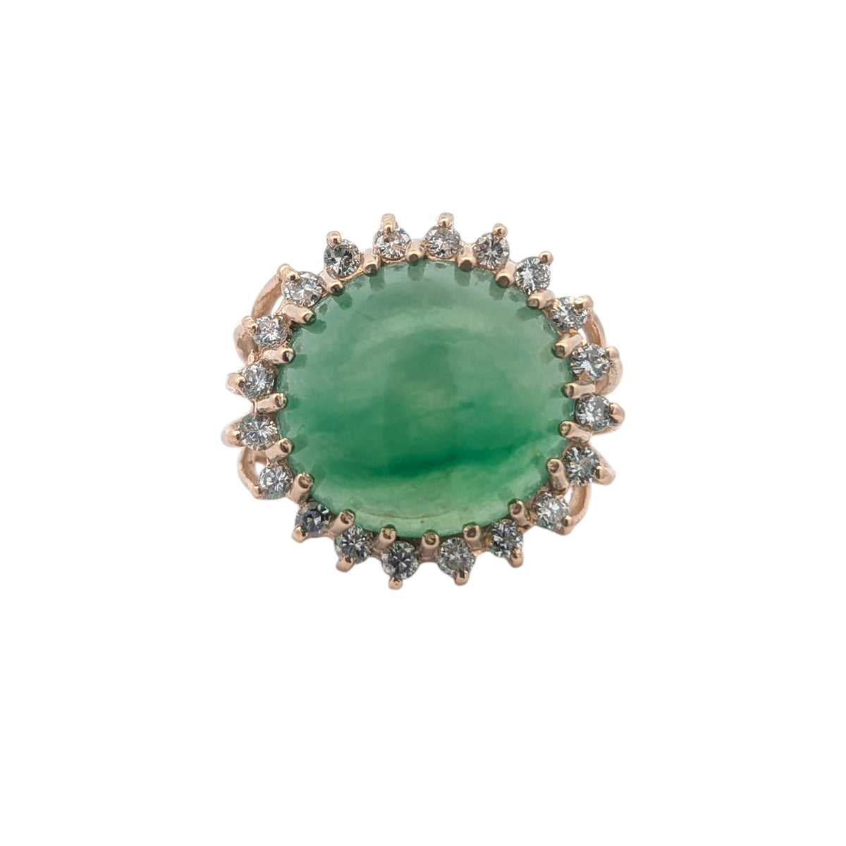 Vintage Jade and Diamond Cocktail Ring