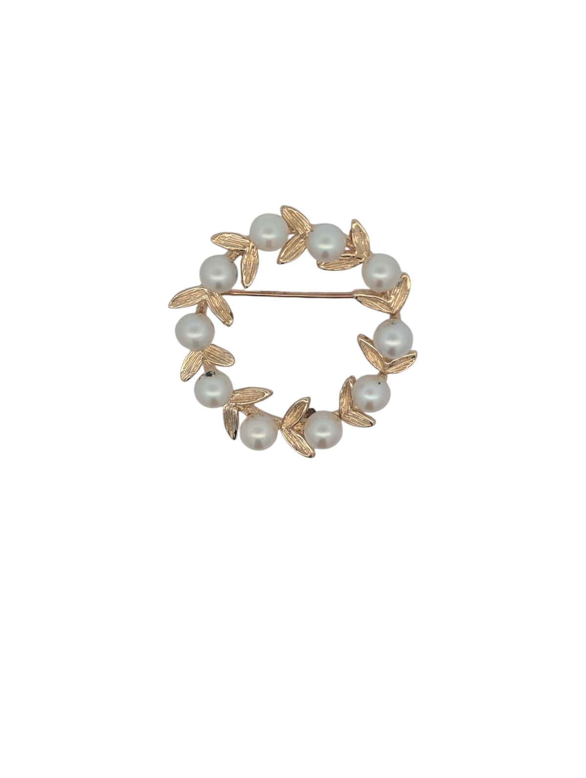 Vintage 14K Yellow Gold and Pearl Pin