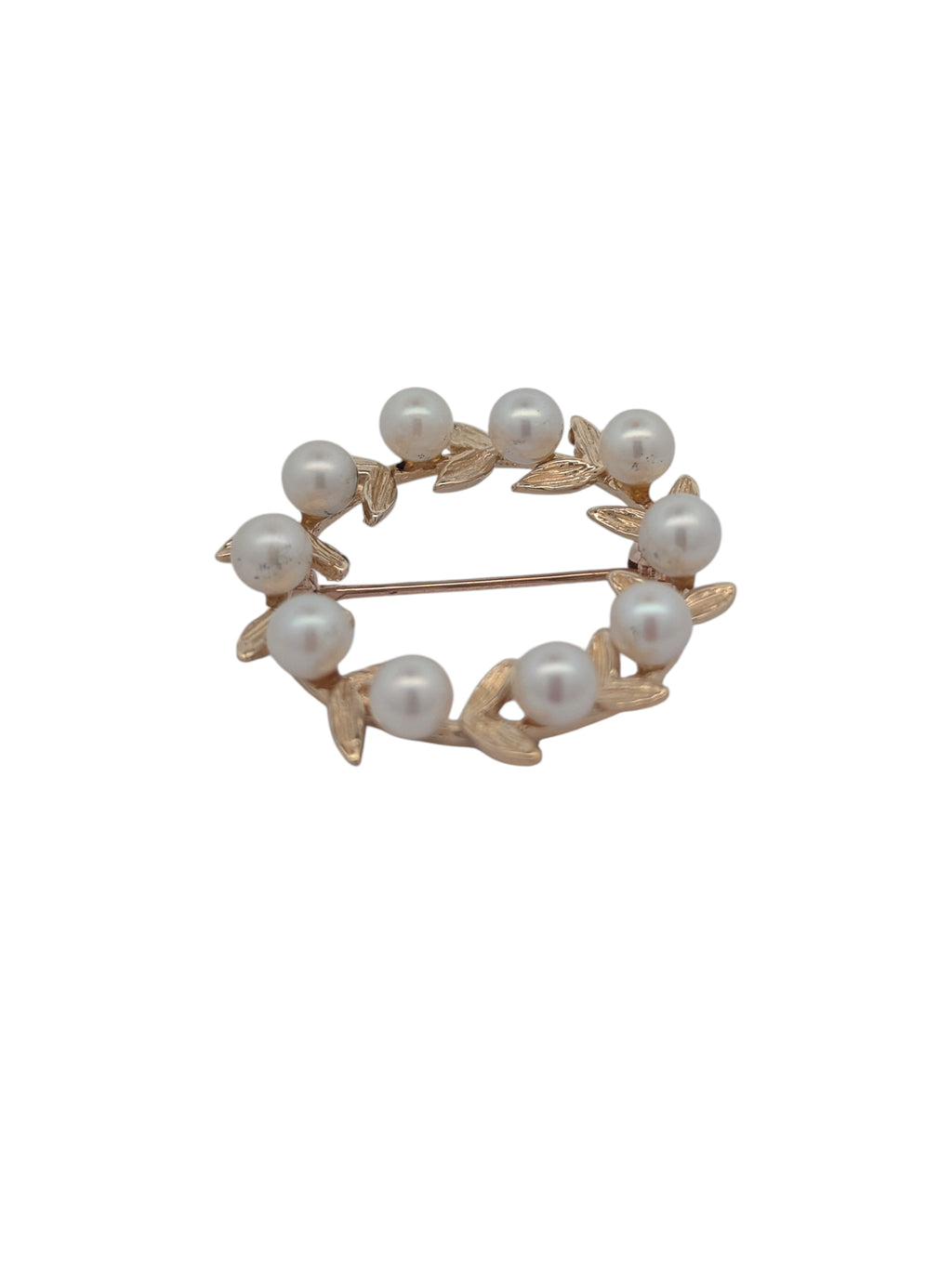 Vintage 14K Yellow Gold and Pearl Pin