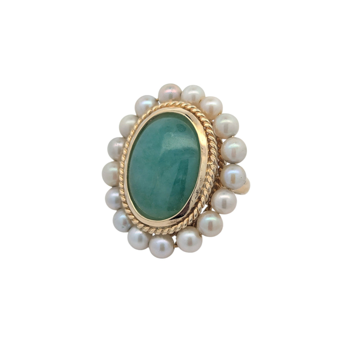 Vintage Jade and Pearl Ring