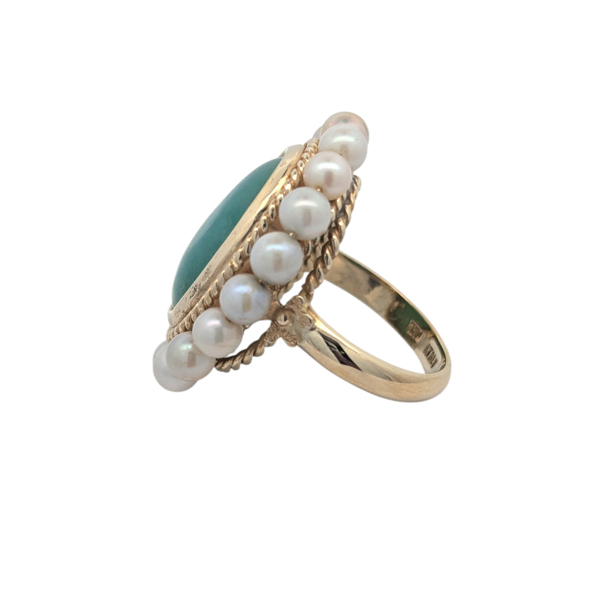 Vintage Jade and Pearl Ring