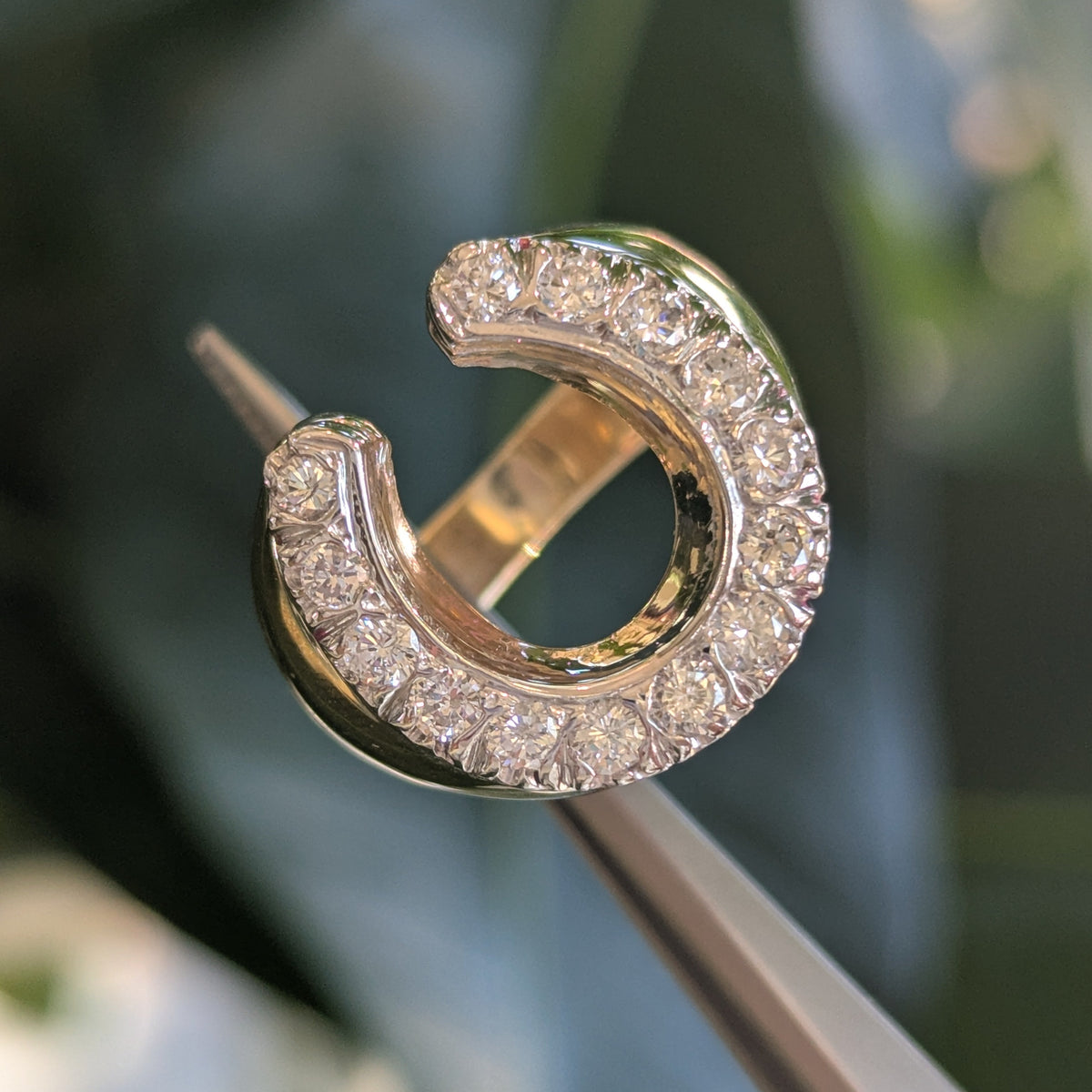Vintage Gold and Diamond Horseshoe Ring