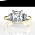 Five Stone Geometric Baguette Engagement Ring [Made to Order]