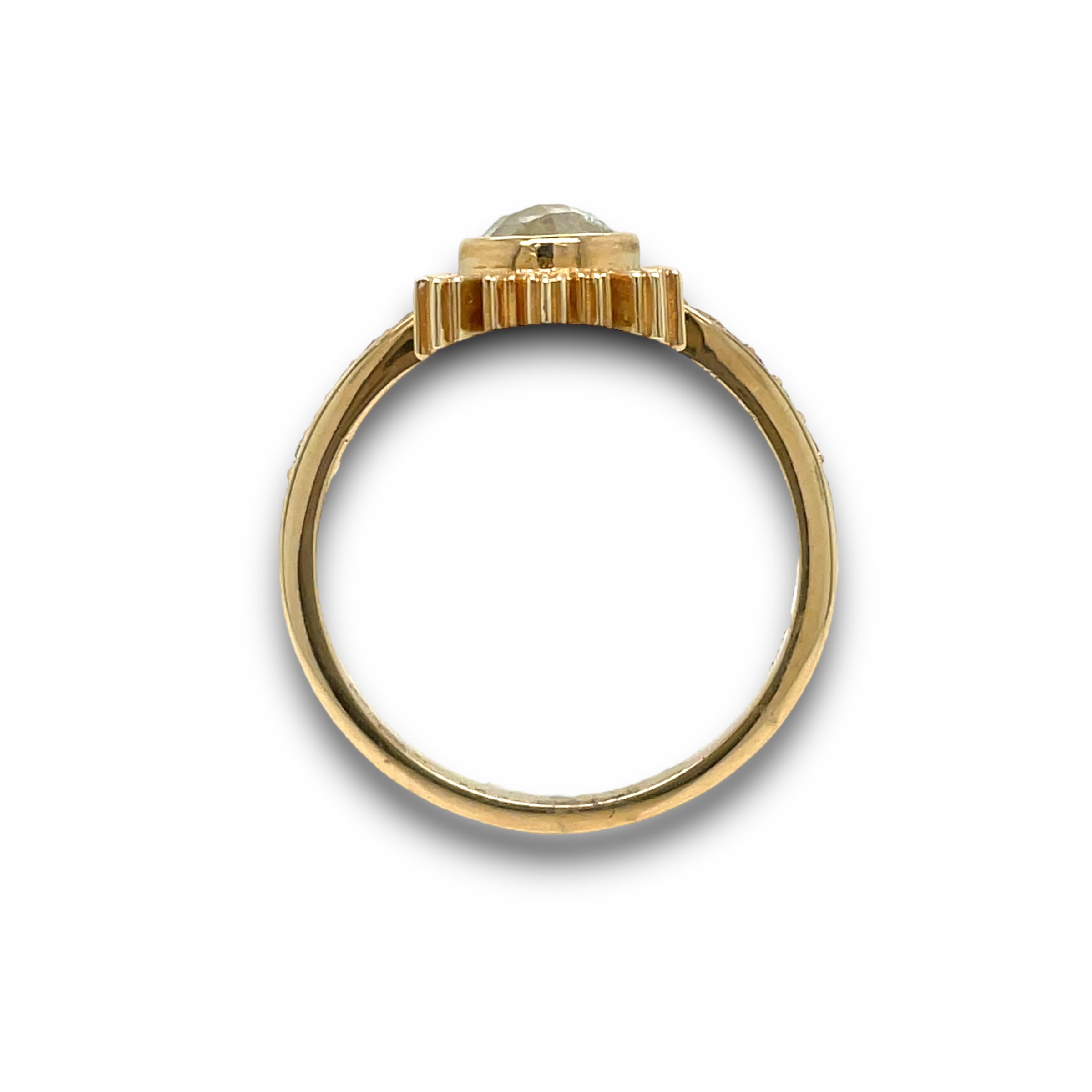 Alessia Ring White Malawi Sapphire & Diamond Ring in 14k Yellow Gold