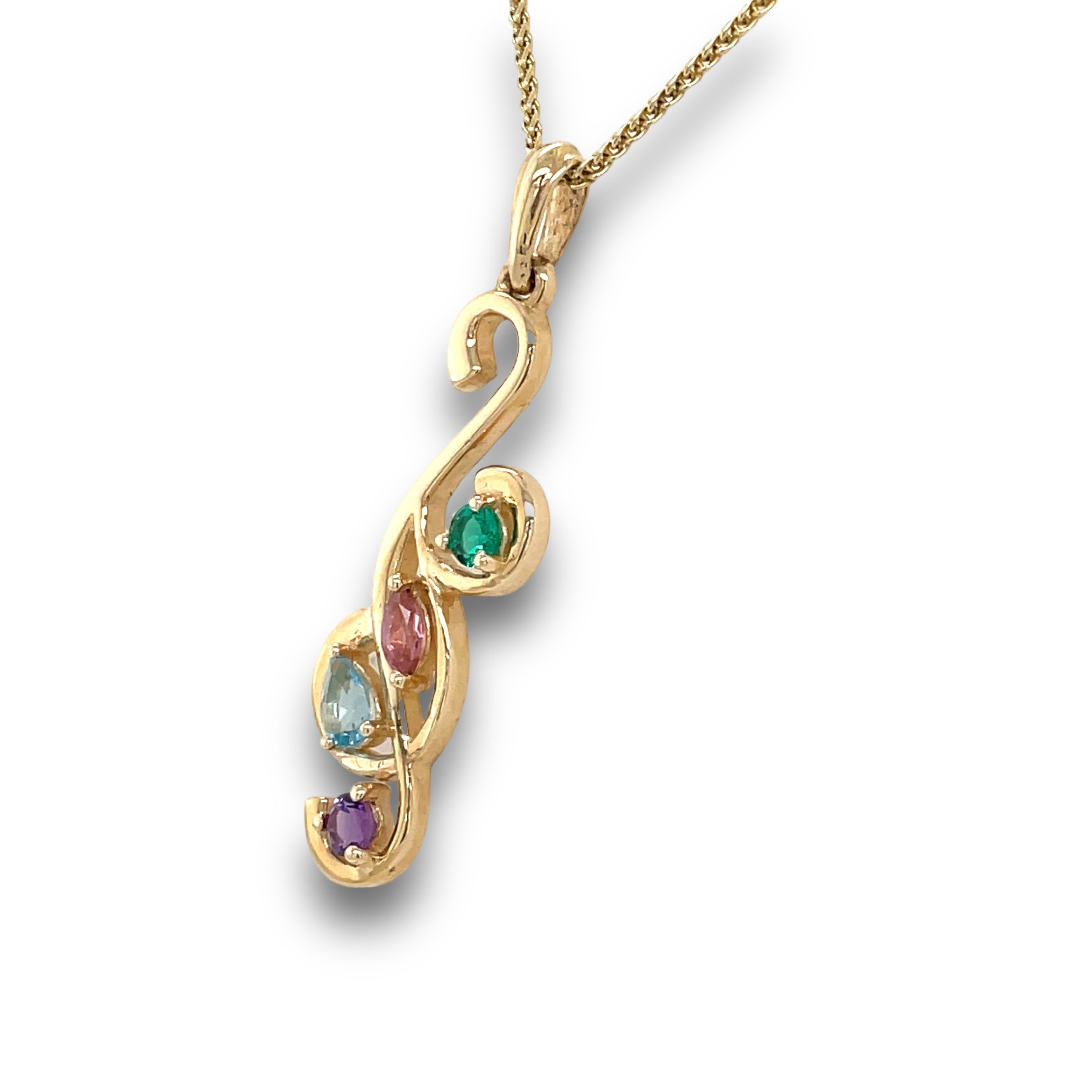 Ariana Multi-Gem Necklace in Yellow Gold