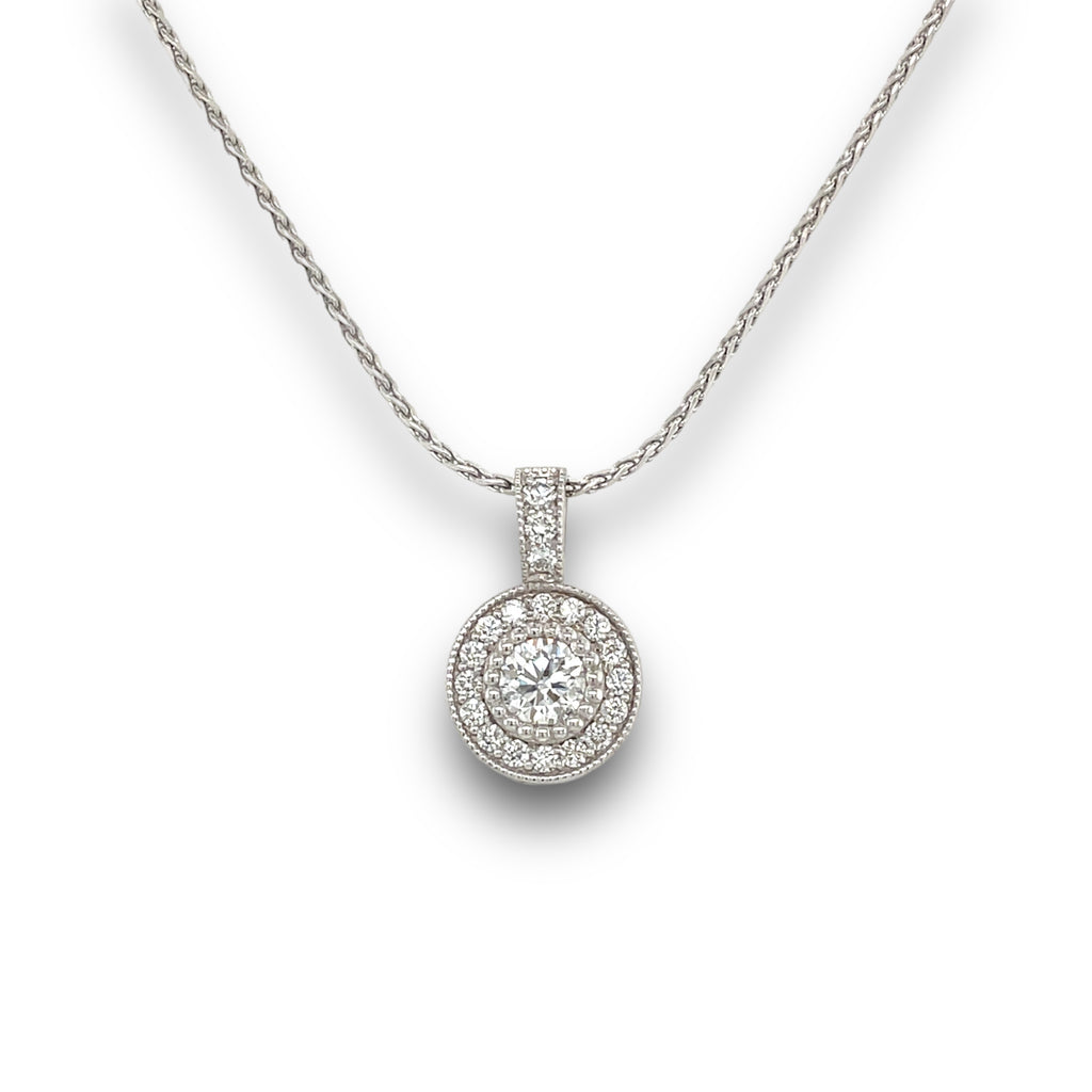 Belladonna Diamond Necklace in 14k White Gold