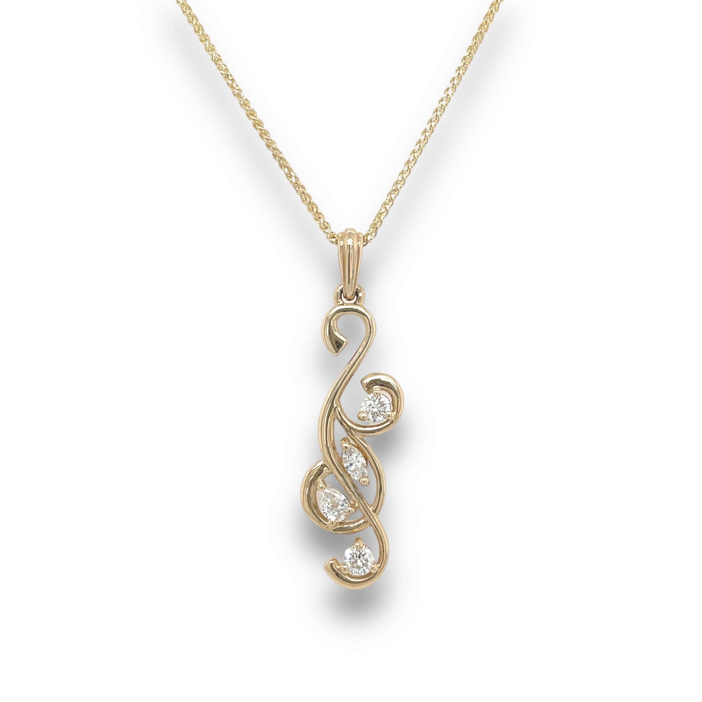 Ariana Diamond Necklace in Yellow Gold