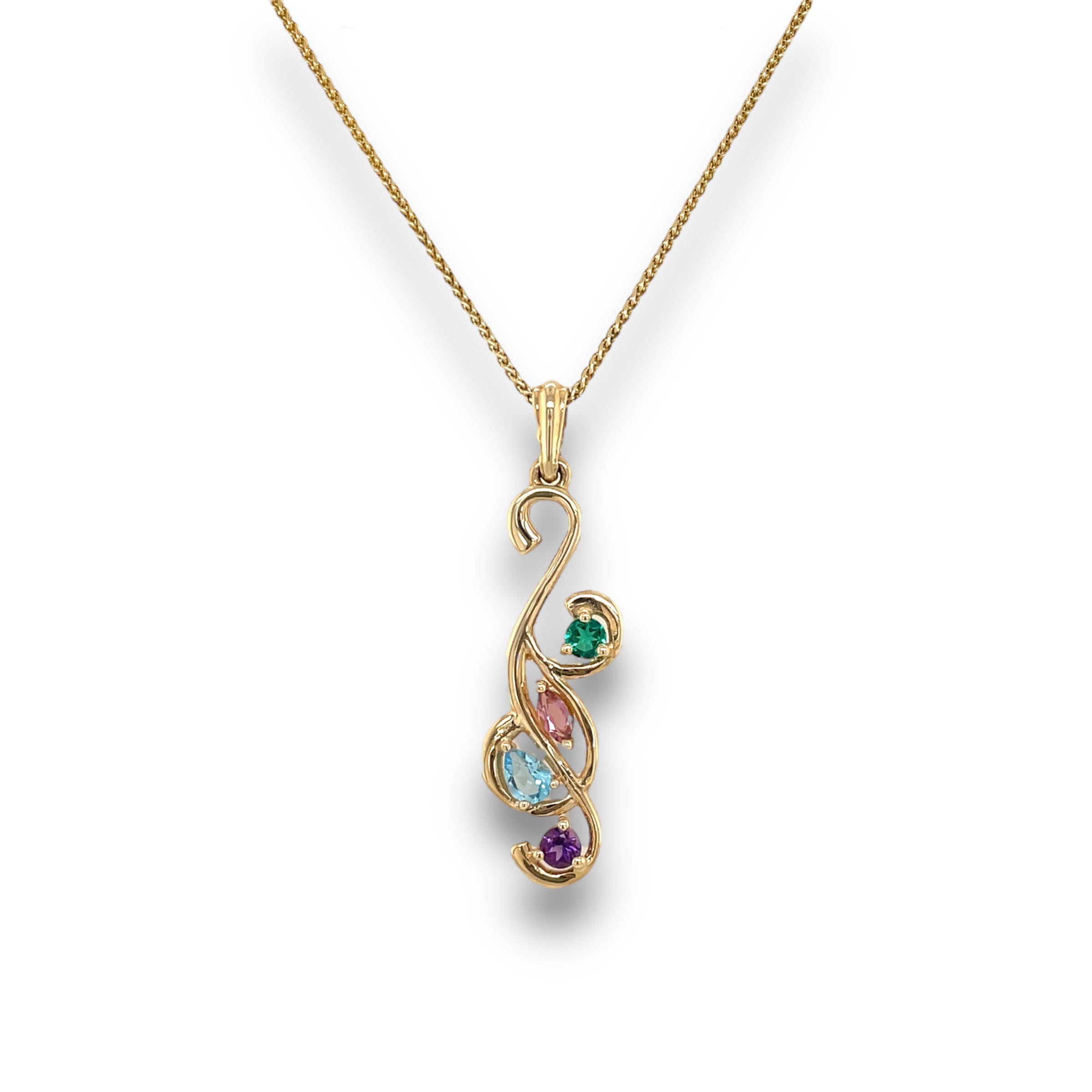 Ariana Multi-Gem Necklace in Yellow Gold