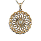 Sistina Diamond Disk Necklace in 14K Gold