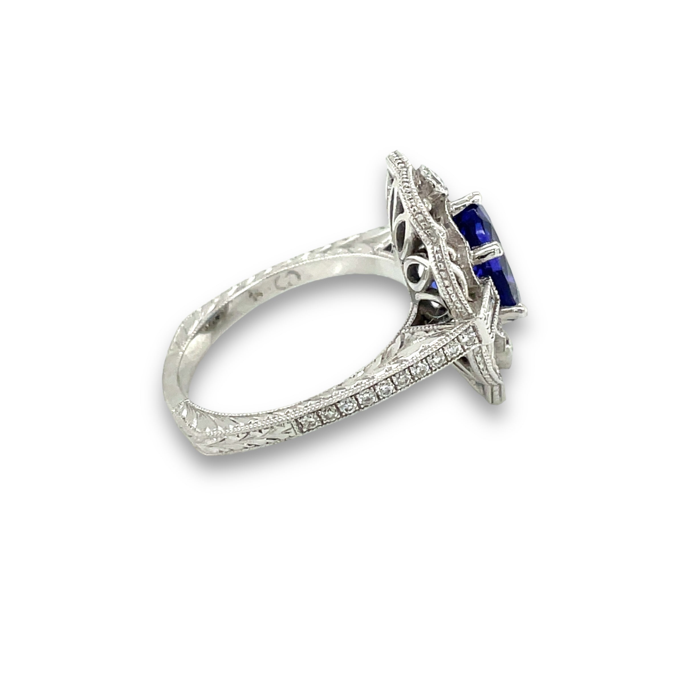 Imperia Tanzanite & Diamond Ring in 14k White Gold