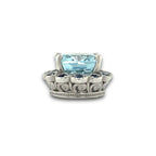 Cascata Aquamarine & Sapphire Necklace in 14k White Gold