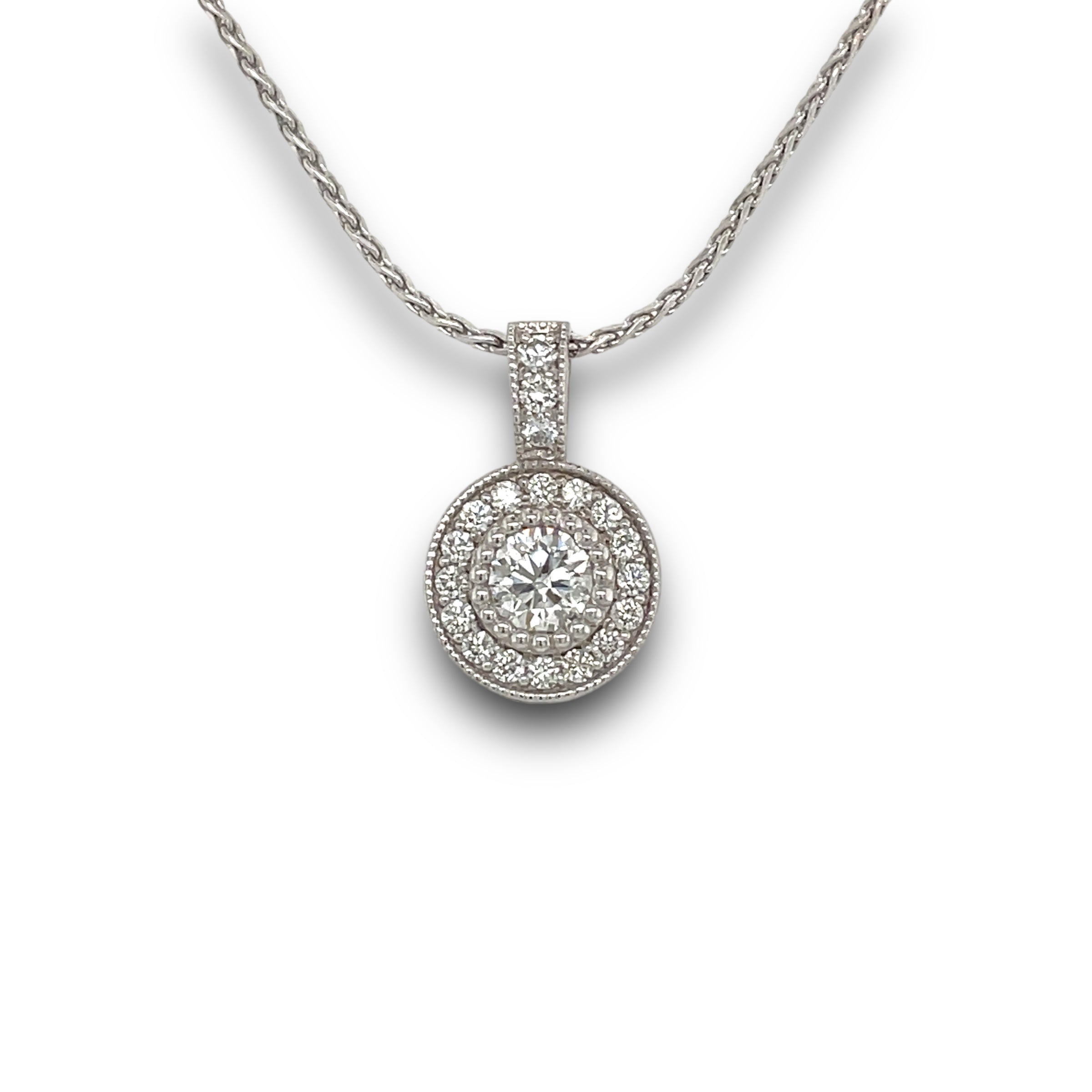 Belladonna Diamond Necklace in 14k White Gold