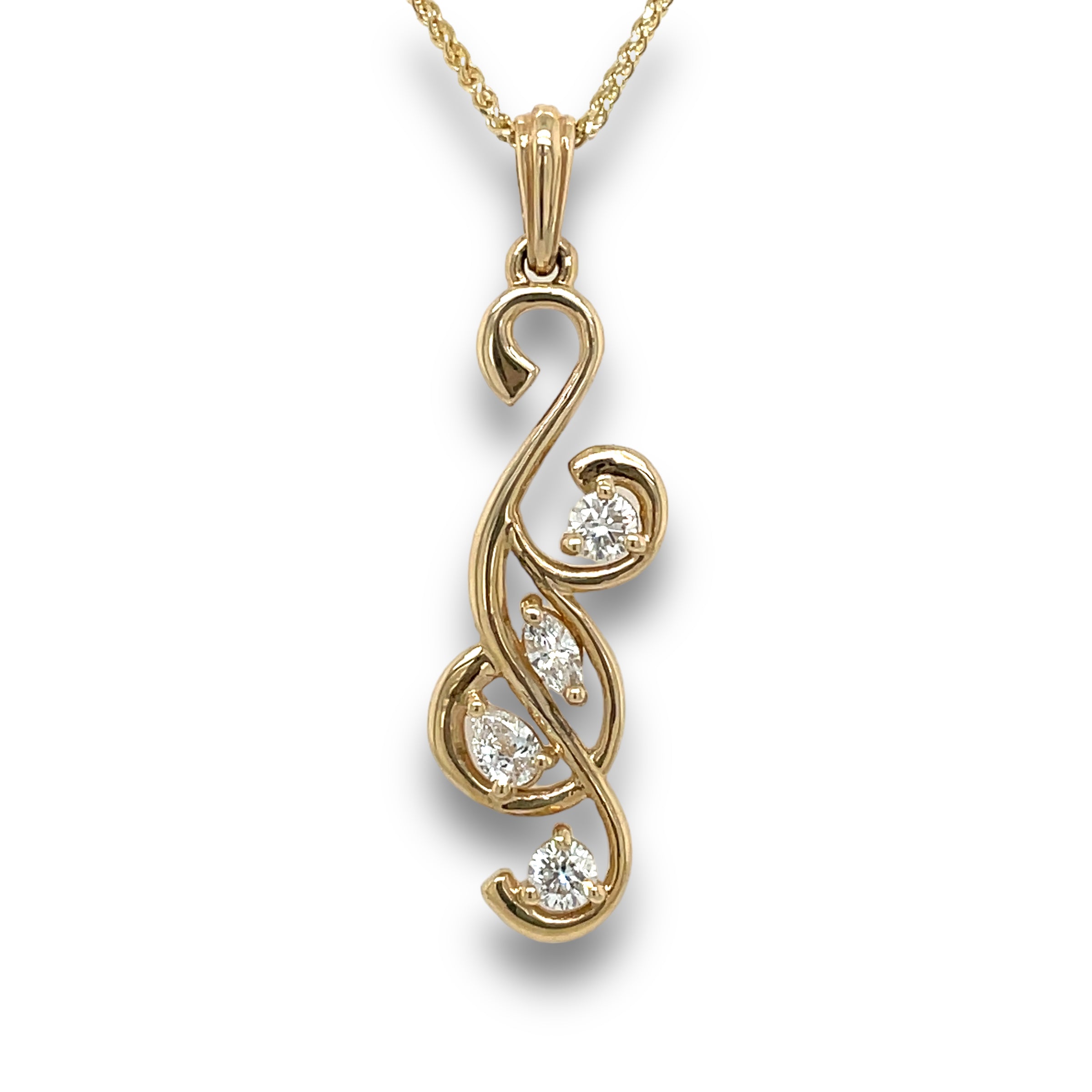 Ariana Diamond Necklace in Yellow Gold