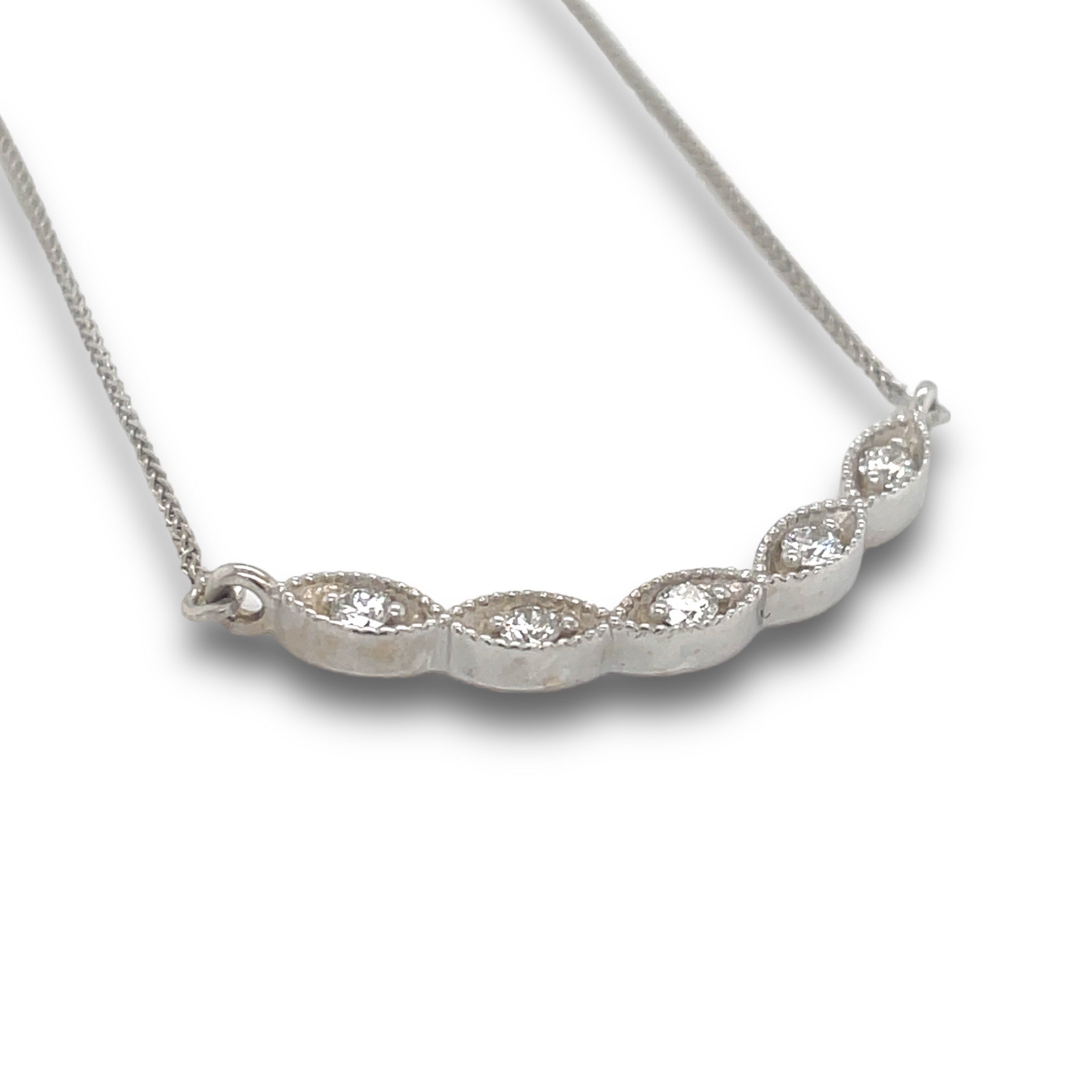 Miabella Diamond Necklace in 14k White Gold