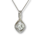 14K White Swirl Pendant