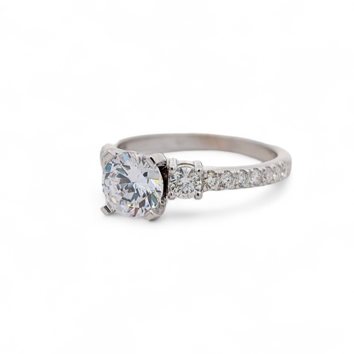14K Gold Three-Stone Engagement Ring [Made to Order]
