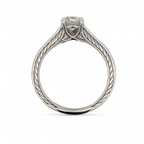 Vintage Inspired 14K White Gold Engagement Ring with 0.80 Carat Natural Diamond