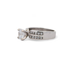 14K White Gold Wide Band Engagement Ring [Made to Order]