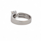 14K White Gold Wide Band Engagement Ring [Made to Order]
