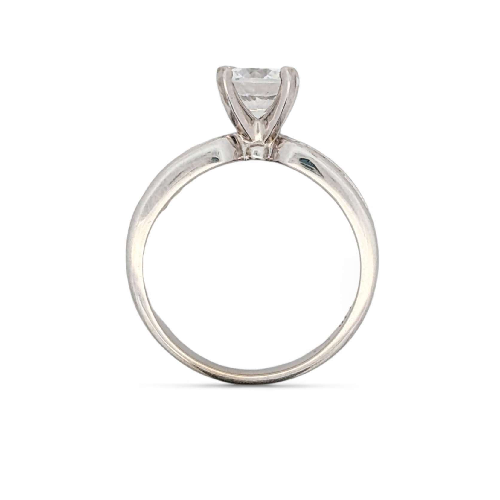 14K White Gold Wide Band Engagement Ring [Made to Order]