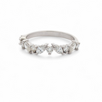 Marquise and Round Diamond Ring in 14k White Gold