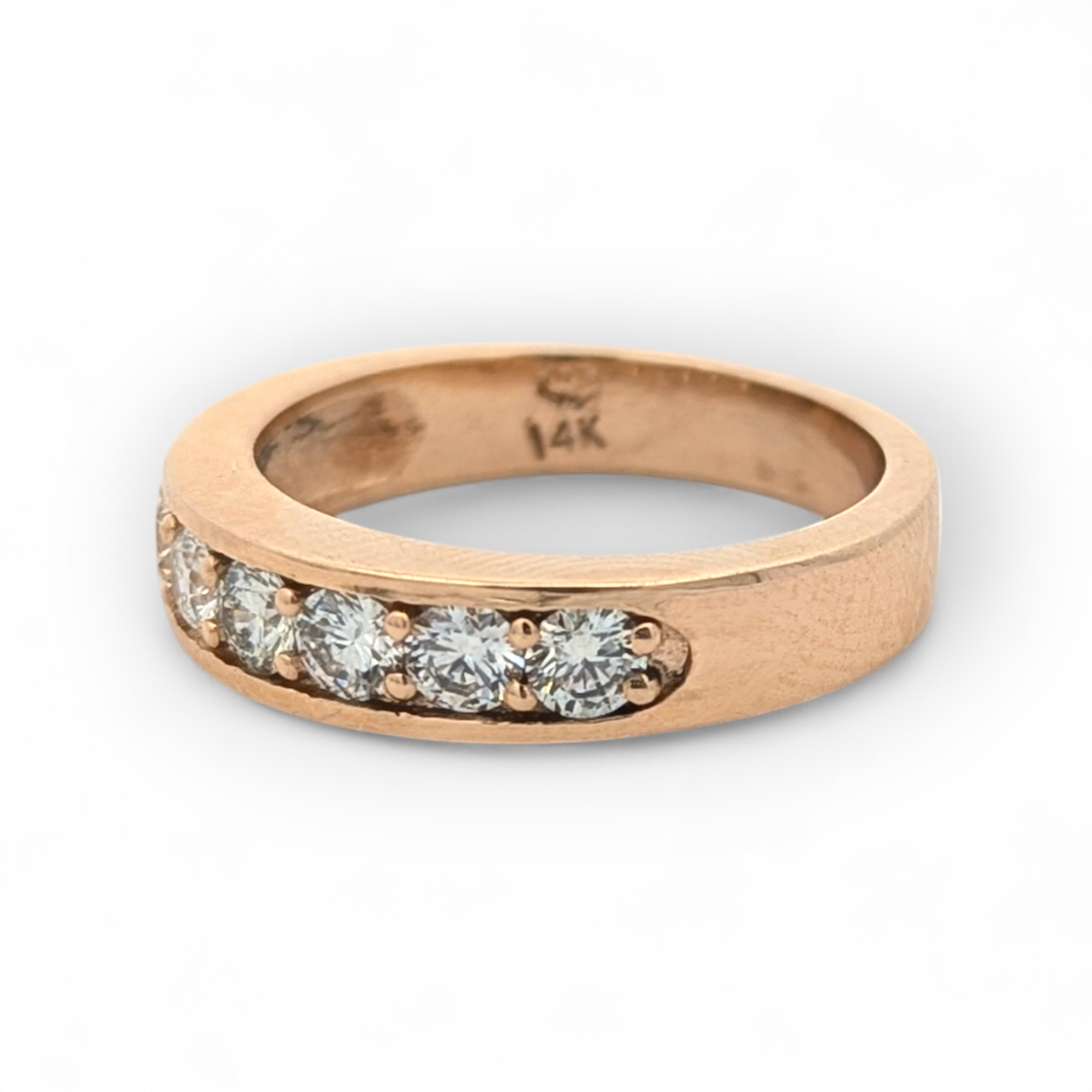 14k Yellow Gold Channel and Prong Set Band