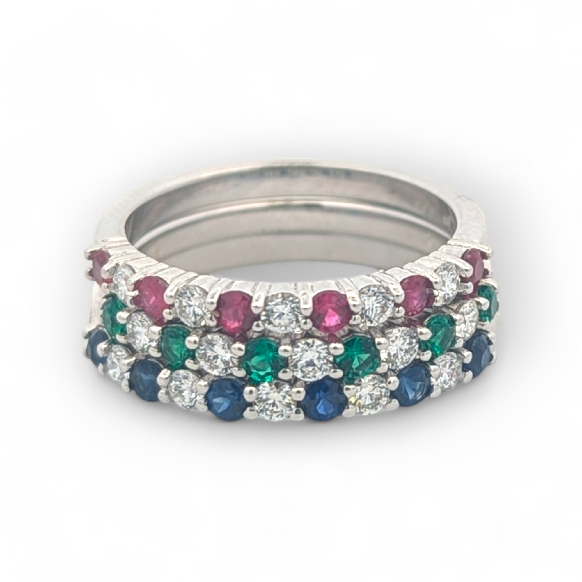 Natalia Stackable Diamond and Gemstone Band