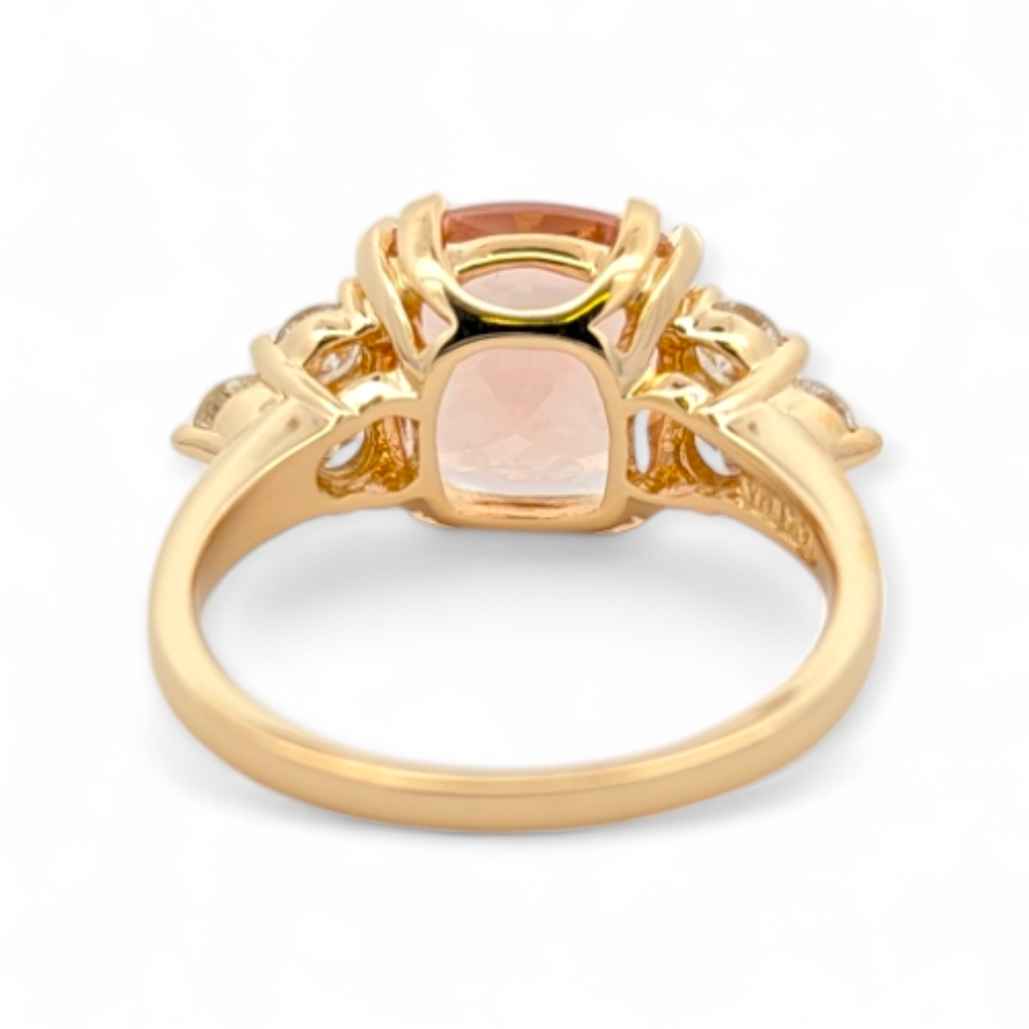 Yellow Gold Morganite and Diamond Ring