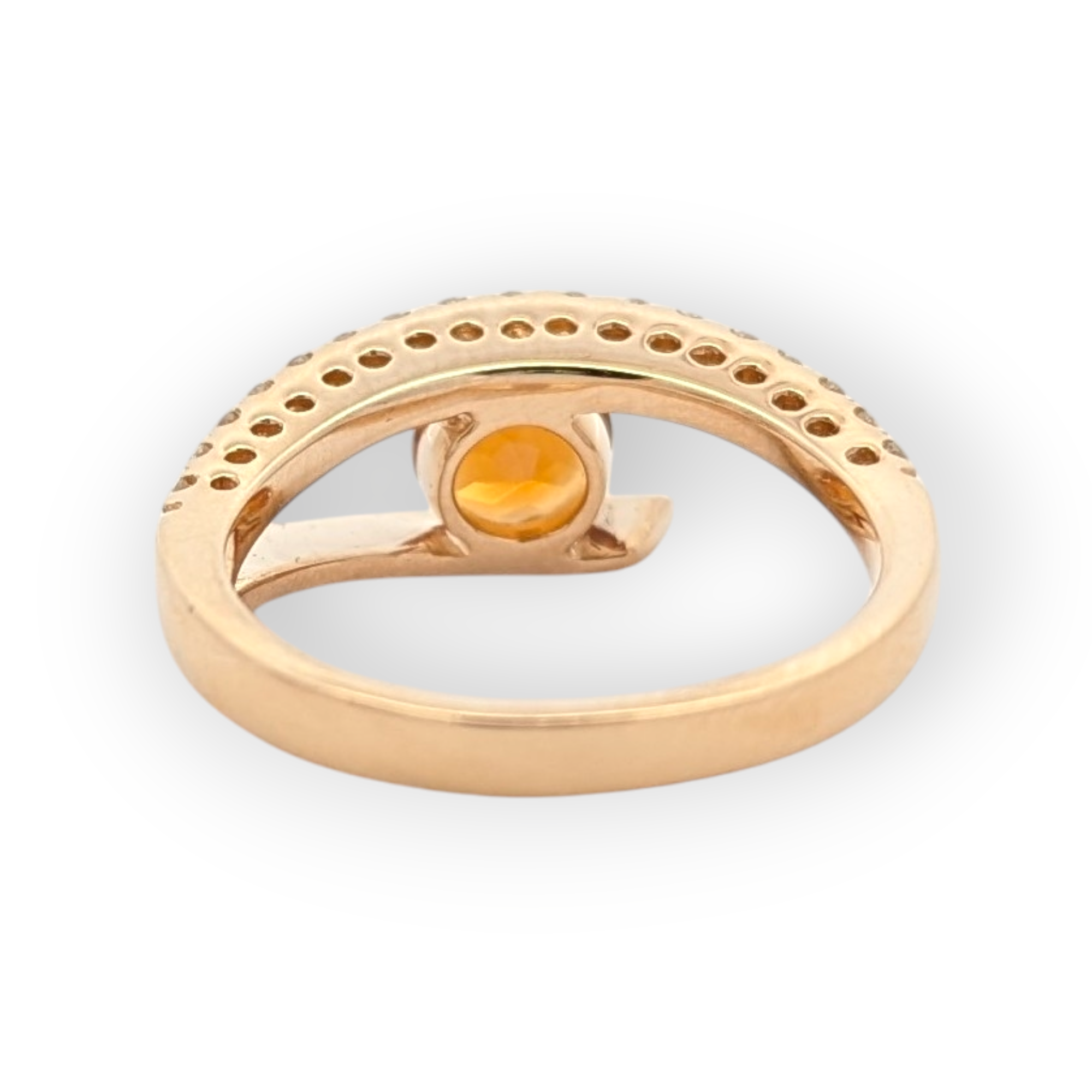 14K Yellow Gold Diamond and Citrine Ring