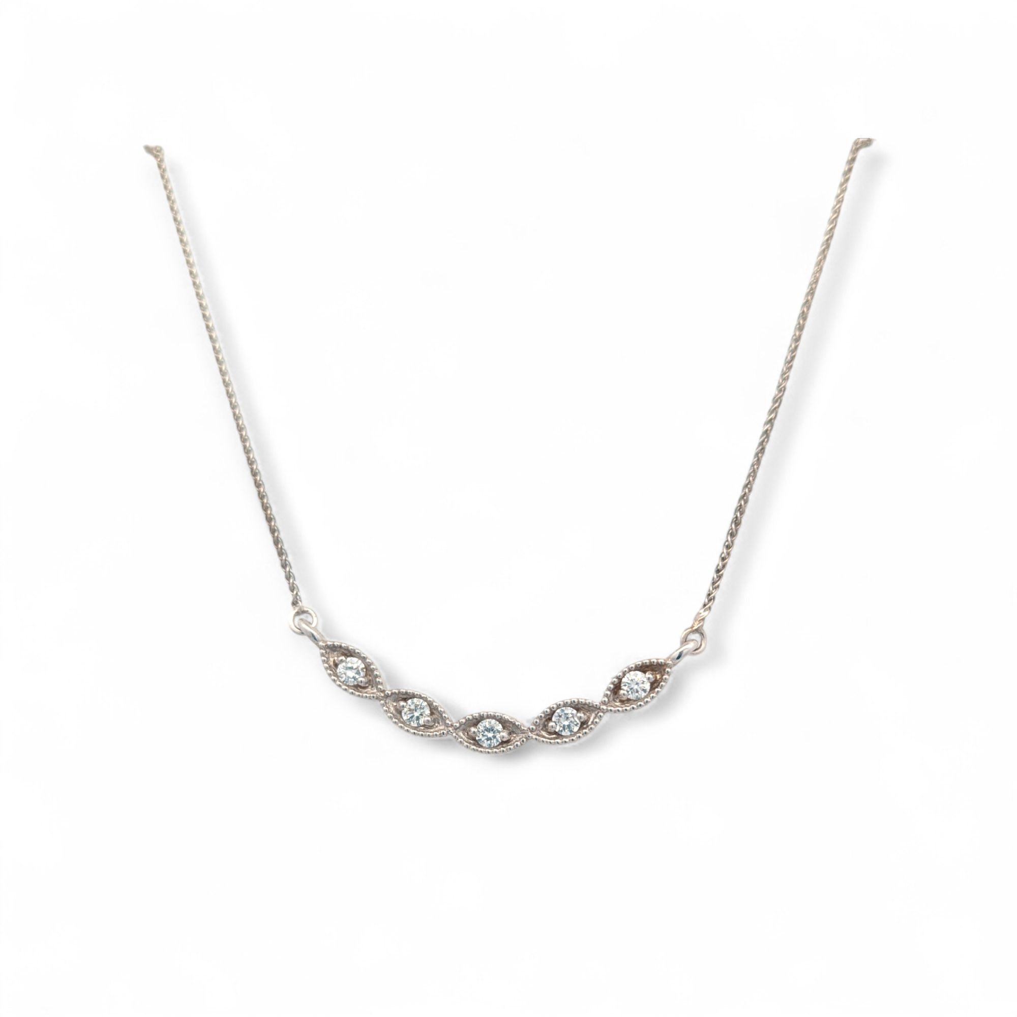 Miabella Diamond Bar Necklace