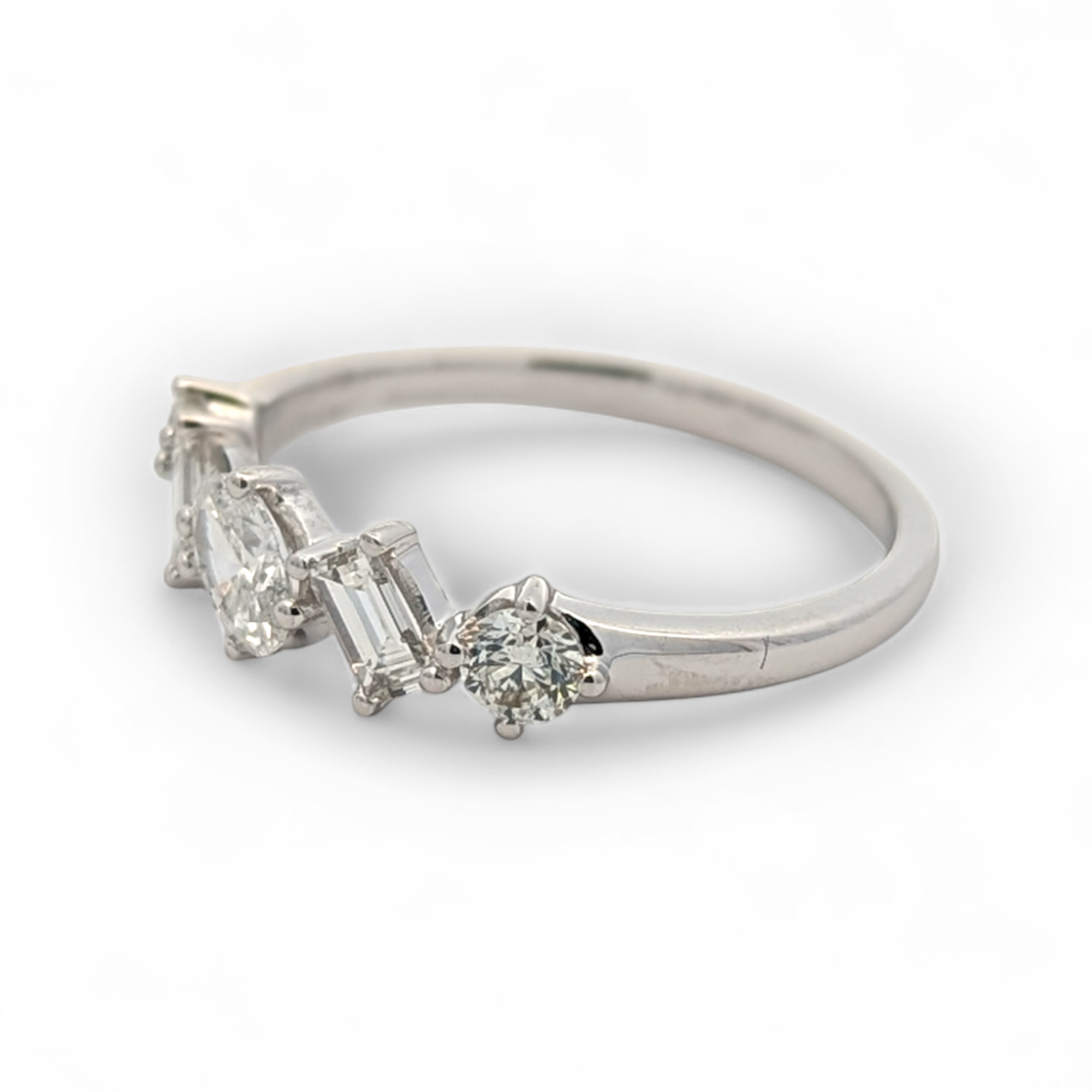 Multi-Shape Diamond Ring in 14k White Gold