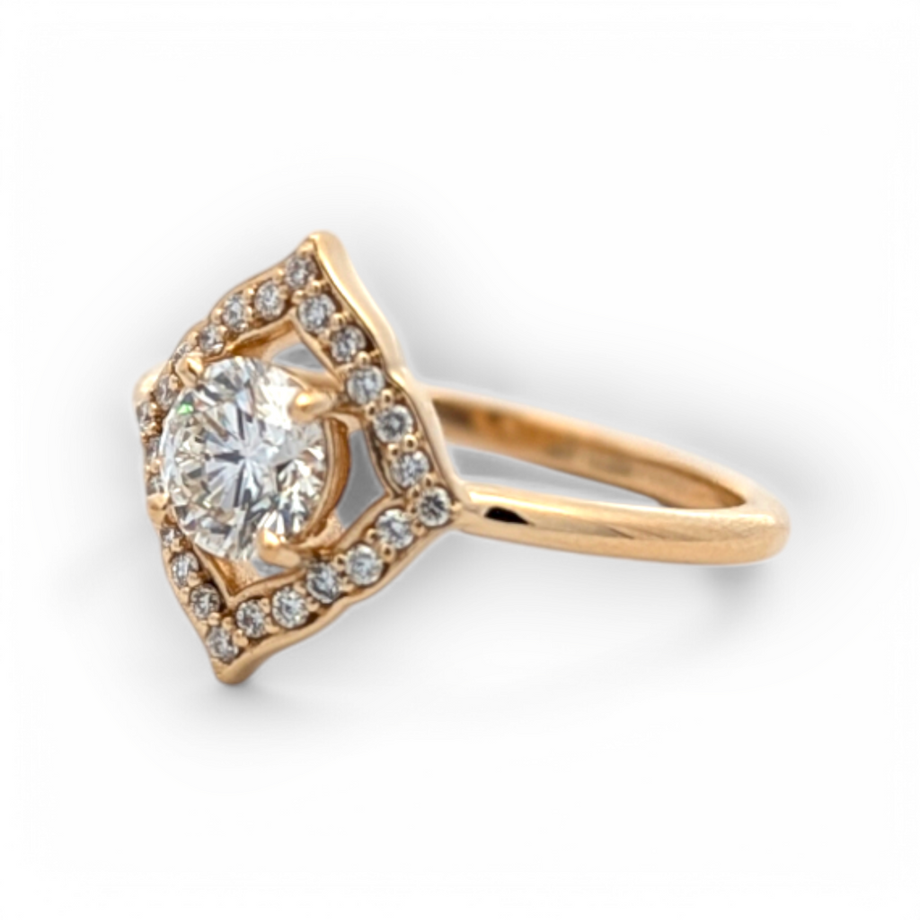 14K Yellow Gold Vintage Inspired Diamond Ring