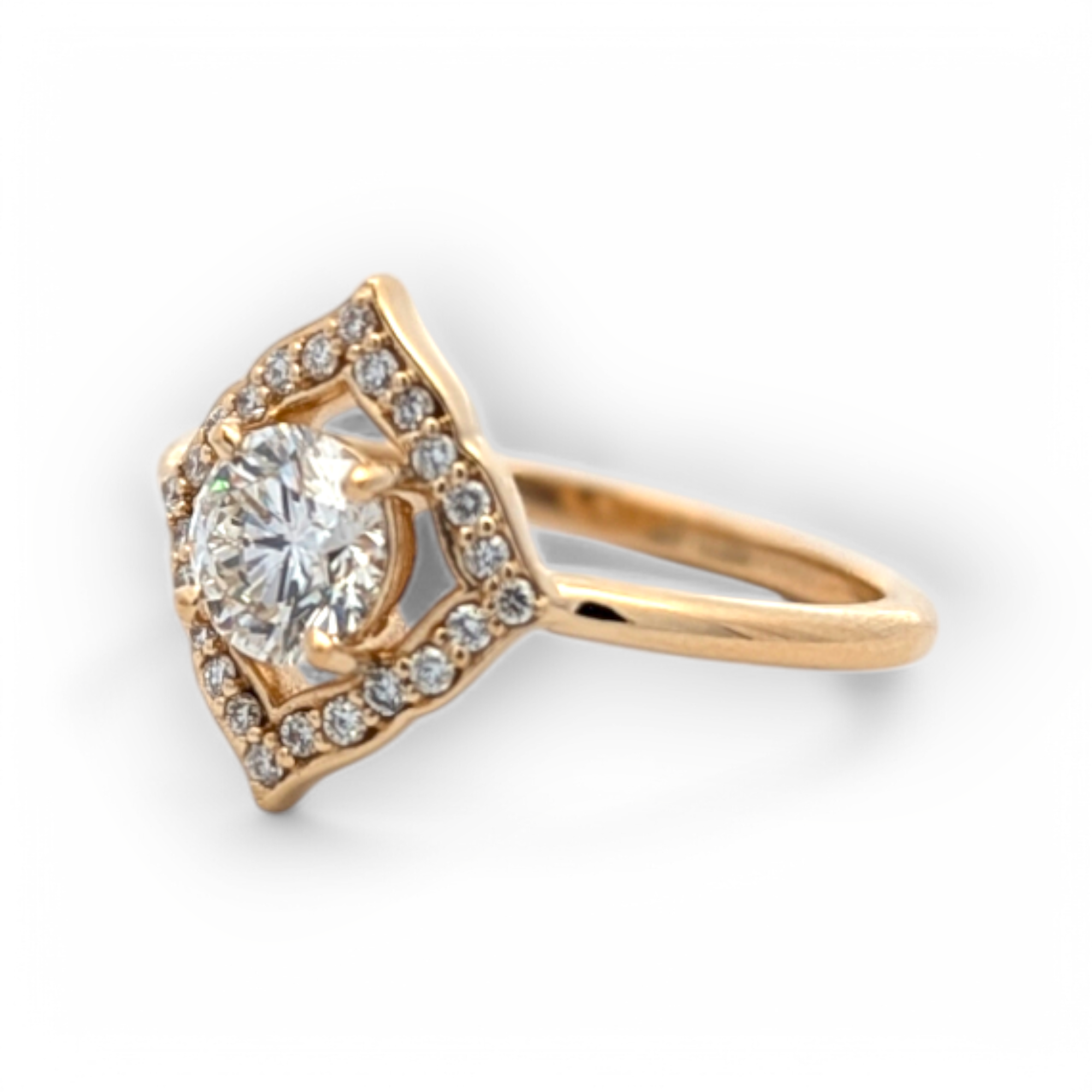 14K Yellow Gold Vintage Inspired Diamond Ring