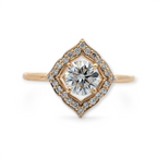 14K Yellow Gold Vintage Inspired Diamond Ring