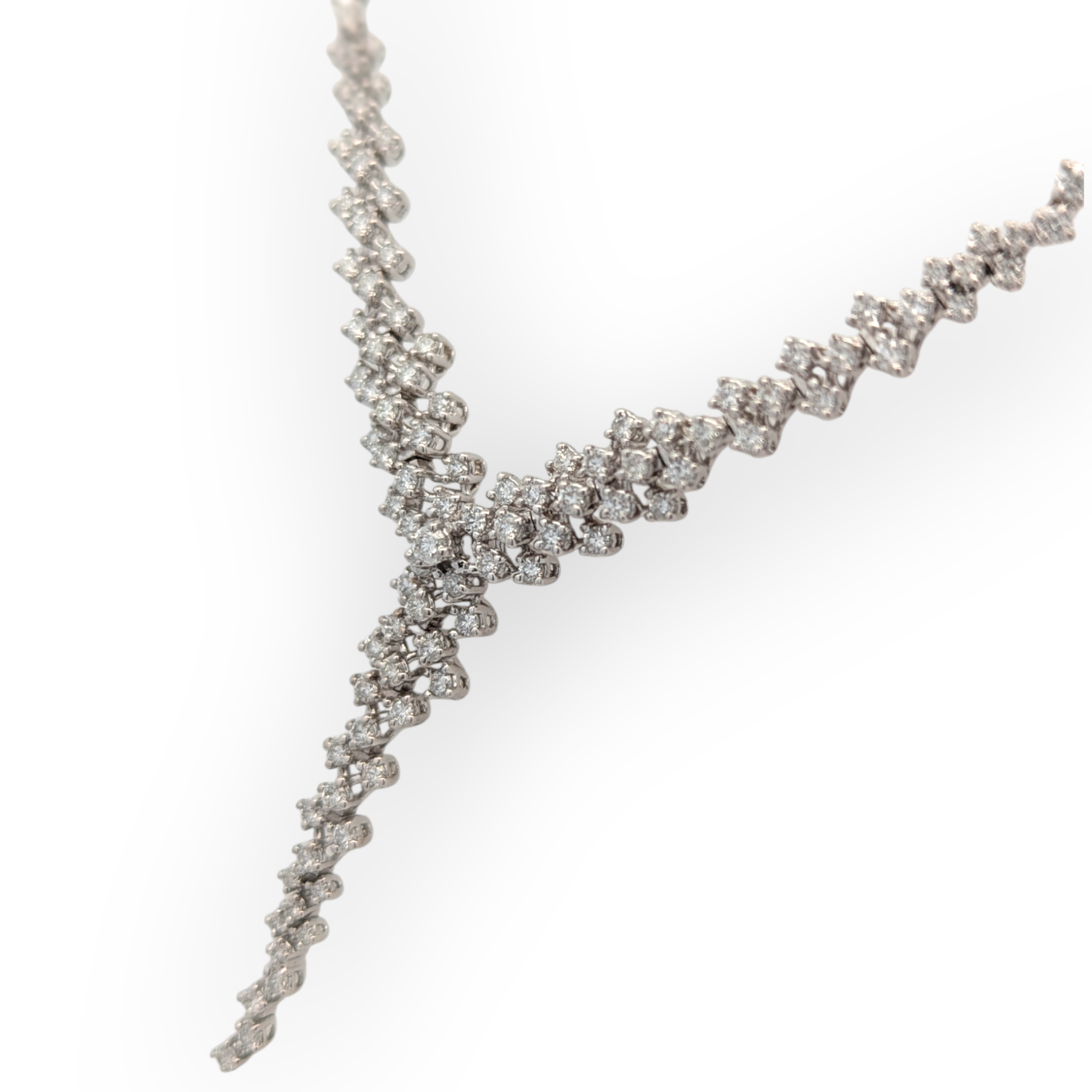 Vintage 18K White Gold Tennis Necklace