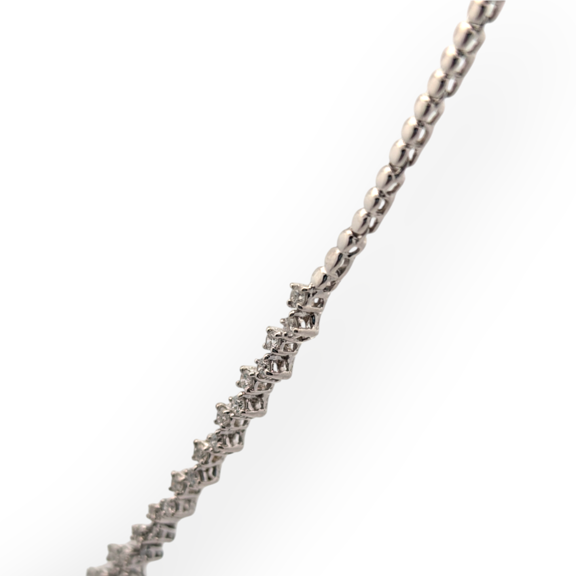 Vintage 18K White Gold Tennis Necklace
