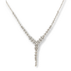 Vintage 18K White Gold Tennis Necklace