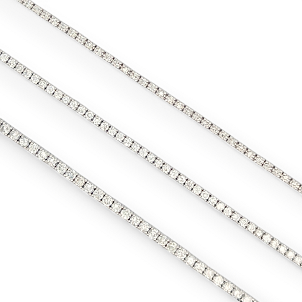 14K White Gold Natural Diamond Tennis Bracelet