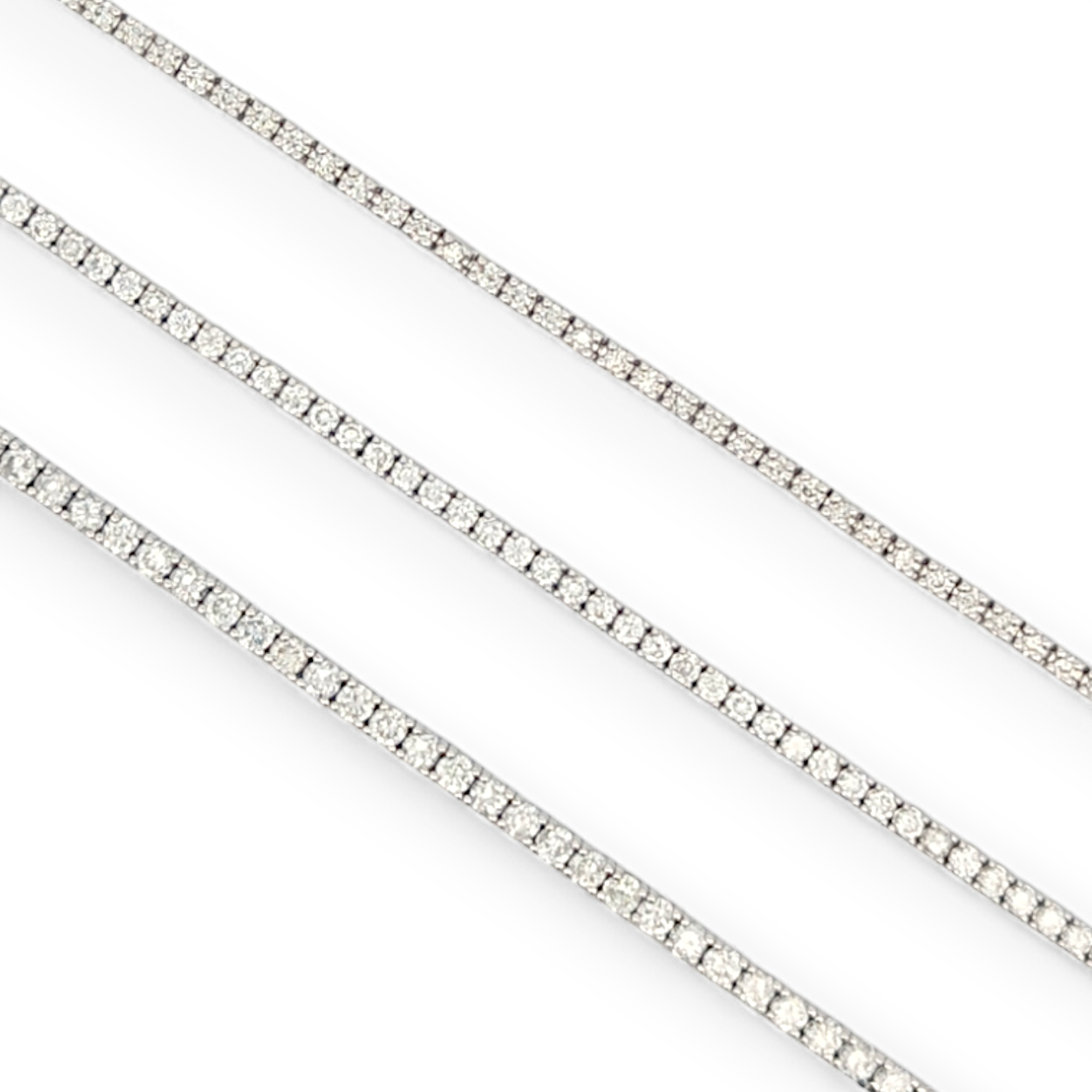 14K White Gold Natural Diamond Tennis Bracelet