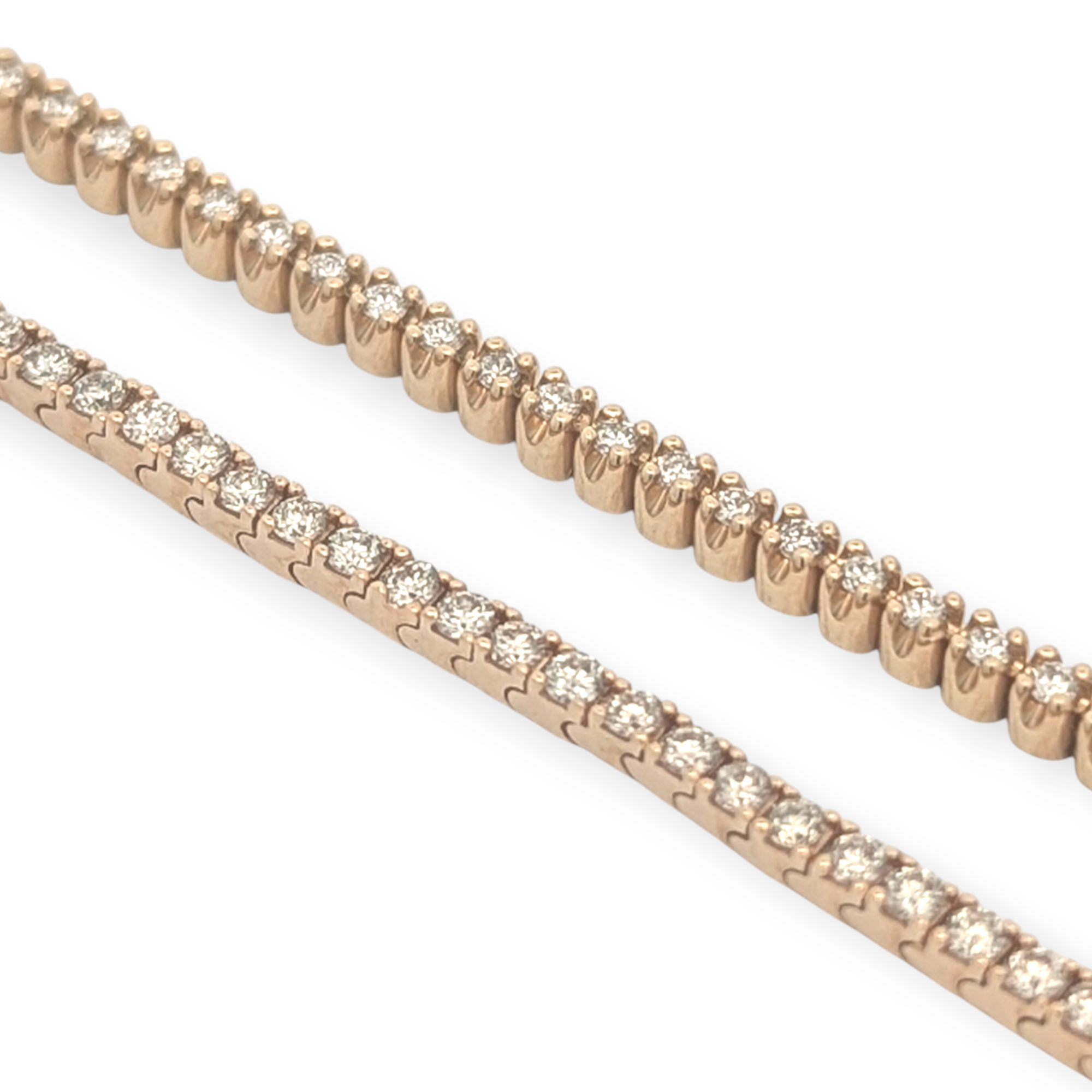 14K Yellow Gold Natural Diamond Tennis Bracelet