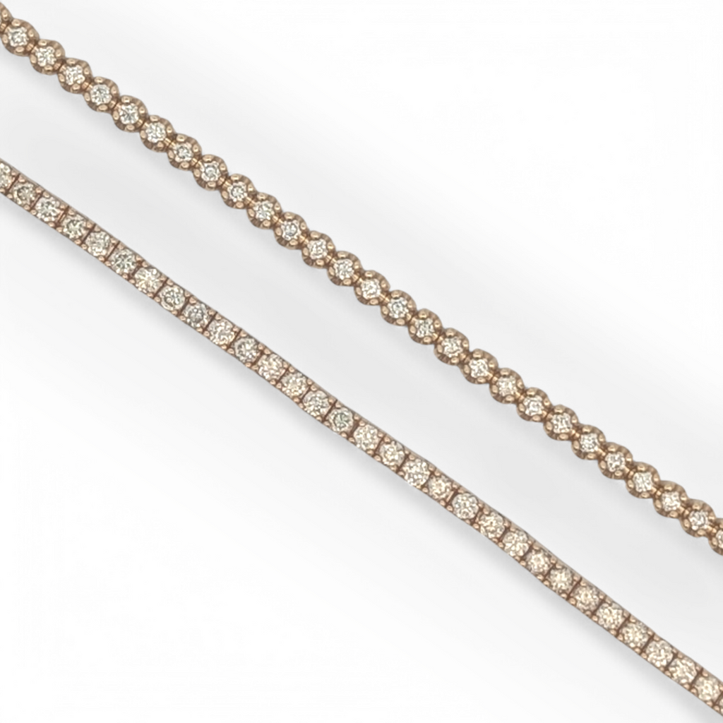 14K Yellow Gold Natural Diamond Tennis Bracelet
