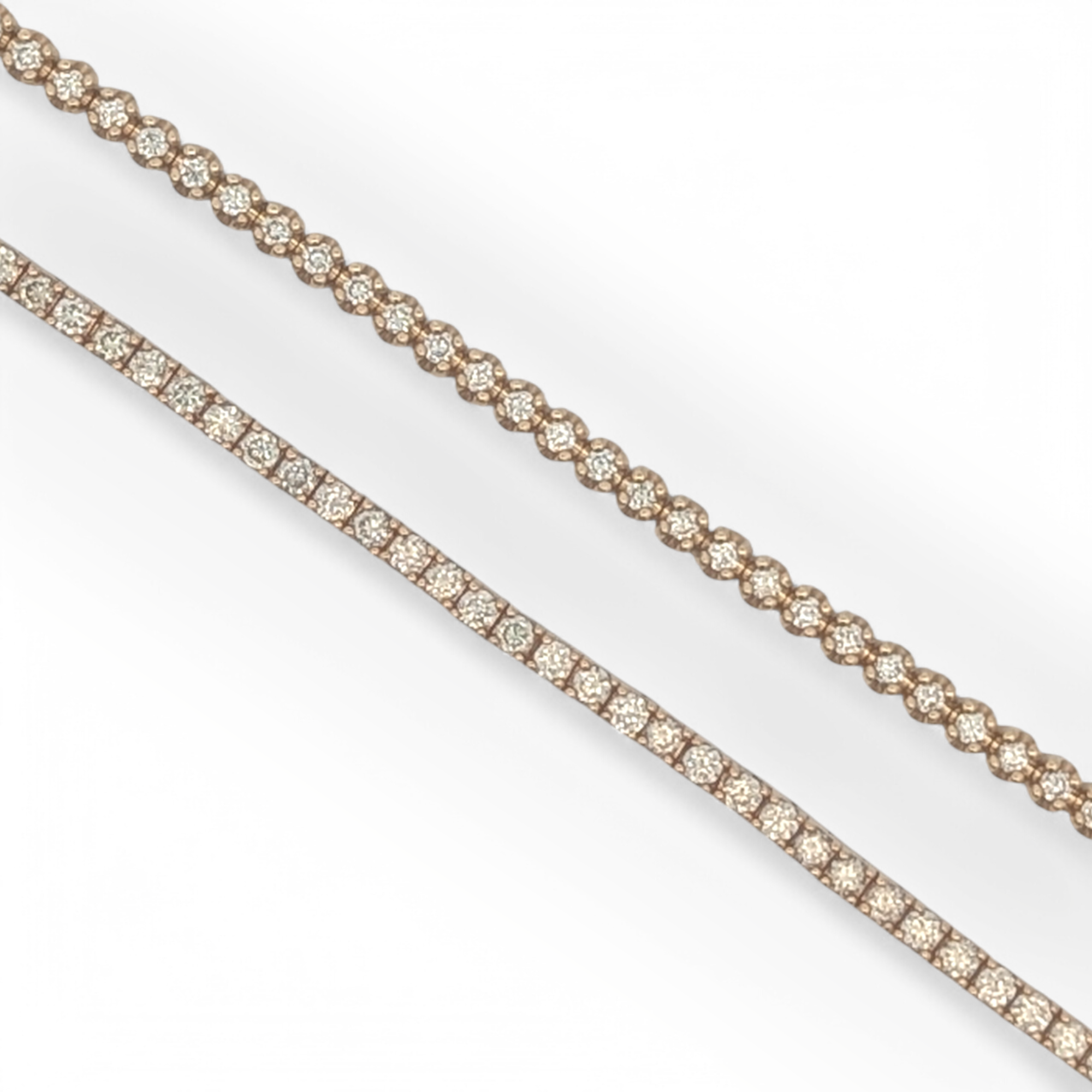 14K Yellow Gold Natural Diamond Tennis Bracelet