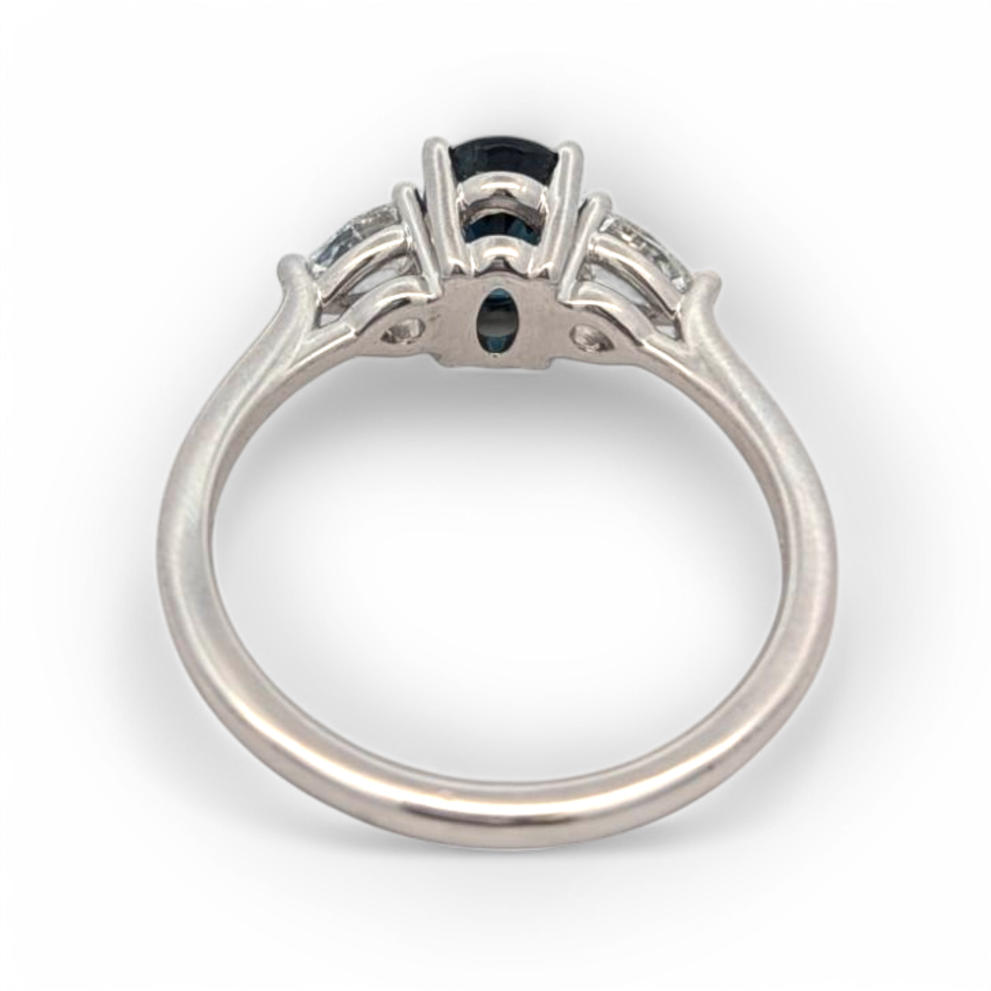 14K White Gold Sapphire and Diamond Ring