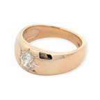 14K Gold Band Star-Set Old Euro Diamond Ring