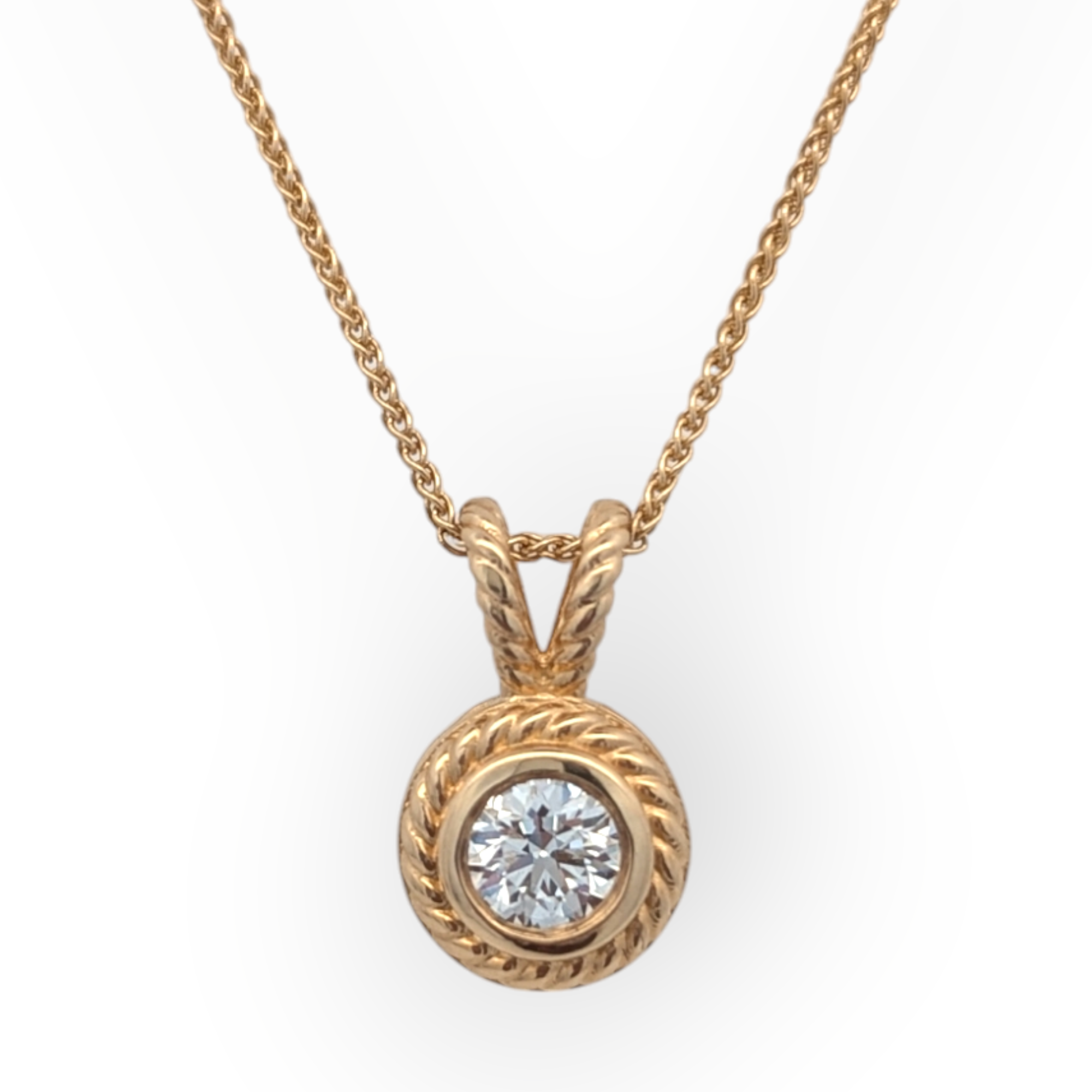 14K Yellow Gold Lab Grown Diamond Pendant