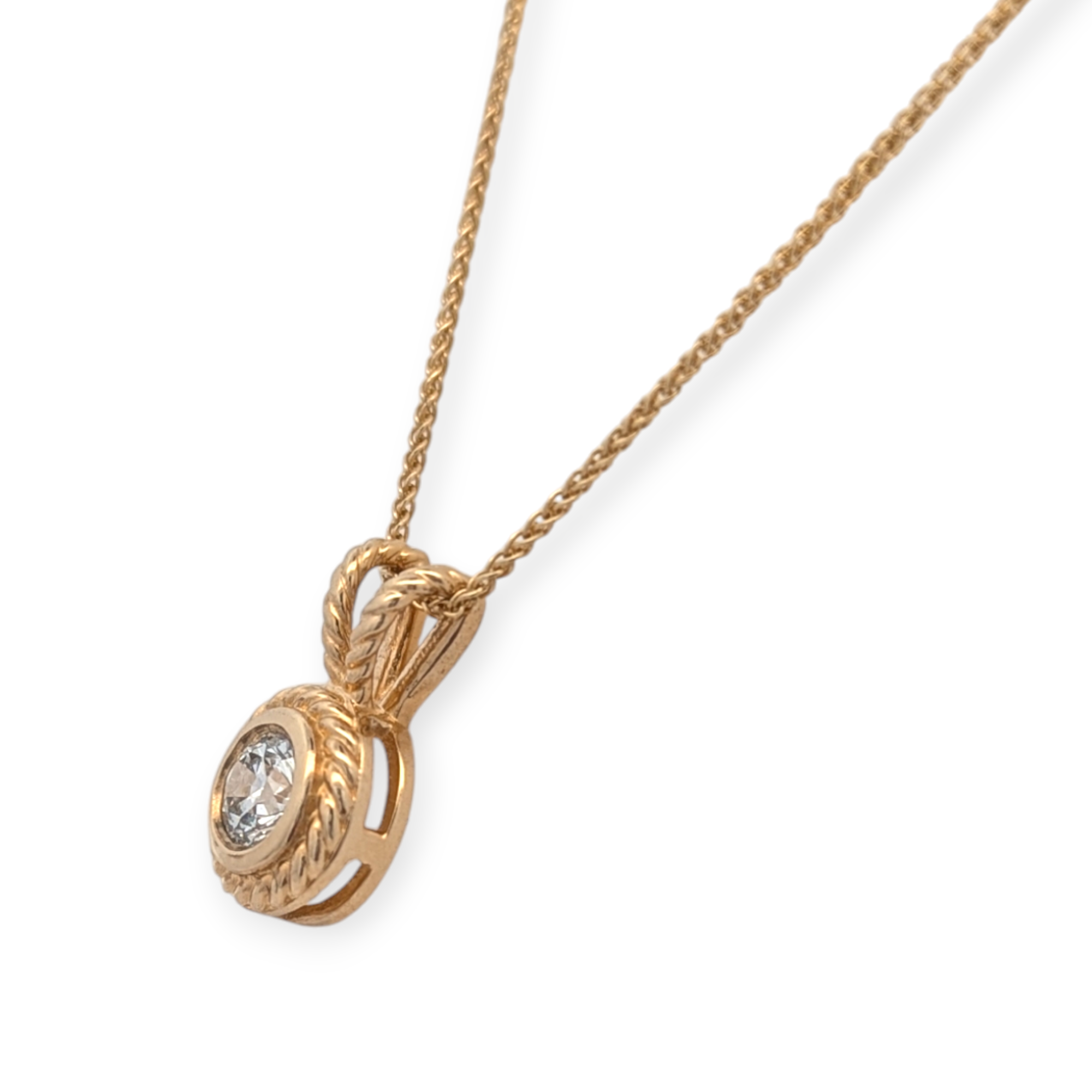 14K Yellow Gold Lab Grown Diamond Pendant